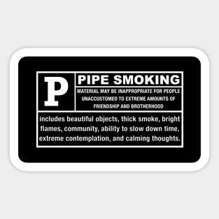 Pipe Smoking Warning Label Sticker